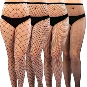 New Set of 4 Pairs Plus Size Fishnet Tights